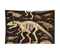HETVBNS Dinosaur Skeleton Print Tapestry Wall Hanging - 40"x60" Aesthetic Tapestries Soft Polyester Wall Art Decor Large Tapestry for Bedroom Living Room Dorm Backdrop, Hanging Kit Included
