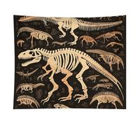 HETVBNS Dinosaur Skeleton Print Tapestry Wall Hanging - 50"x60" Aesthetic Tapestries Soft Polyester Wall Art Decor Large Tapestry for Bedroom Living Room Dorm Backdrop, Hanging Kit Included