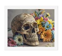 HETVBNS DIY Digital Painting by Numbers Kit for Adults Beginners - Ancient Skull And Flowers Paint by Numbers Kits, DIY Acrylic Painting on Canvas for Home Decor 40x50cm