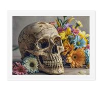 HETVBNS DIY Digital Painting by Numbers Kit for Adults Beginners - Ancient Skull And Flowers Paint by Numbers Kits, DIY Acrylic Painting on Canvas for Home Decor 50x65cm