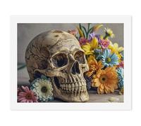 HETVBNS DIY Digital Painting by Numbers Kit for Adults Beginners - Ancient Skull And Flowers Paint by Numbers Kits, DIY Acrylic Painting on Canvas for Home Decor 30x40cm