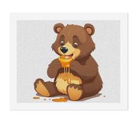 HETVBNS DIY Digital Painting by Numbers Kit for Adults Beginners - Bear Eating Paint by Numbers Kits, DIY Acrylic Painting on Canvas for Home Decor 60x75cm