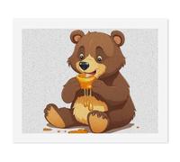 HETVBNS DIY Digital Painting by Numbers Kit for Adults Beginners - Bear Eating Paint by Numbers Kits, DIY Acrylic Painting on Canvas for Home Decor 50x65cm