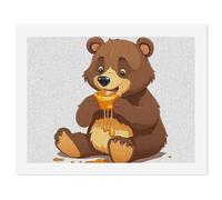 HETVBNS DIY Digital Painting by Numbers Kit for Adults Beginners - Bear Eating Paint by Numbers Kits, DIY Acrylic Painting on Canvas for Home Decor 30x40cm