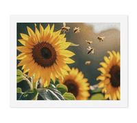 HETVBNS DIY Digital Painting by Numbers Kit for Adults Beginners - Bee & Sunflowers Paint by Numbers Kits, DIY Acrylic Painting on Canvas for Home Decor 30x40cm