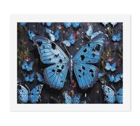 HETVBNS DIY Digital Painting by Numbers Kit for Adults Beginners - Blue Butterfly Paint by Numbers Kits, DIY Acrylic Painting on Canvas for Home Decor 50x65cm