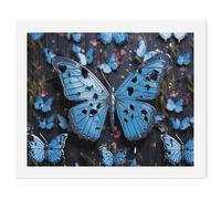 HETVBNS DIY Digital Painting by Numbers Kit for Adults Beginners - Blue Butterfly Paint by Numbers Kits, DIY Acrylic Painting on Canvas for Home Decor 40x50cm