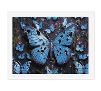 HETVBNS DIY Digital Painting by Numbers Kit for Adults Beginners - Blue Butterfly Paint by Numbers Kits, DIY Acrylic Painting on Canvas for Home Decor 30x40cm