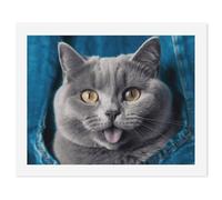 HETVBNS DIY Digital Painting by Numbers Kit for Adults Beginners - Blue Cat Paint by Numbers Kits, DIY Acrylic Painting on Canvas for Home Decor 50x65cm