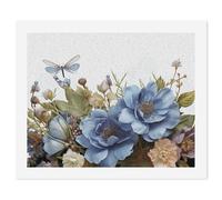 HETVBNS DIY Digital Painting by Numbers Kit for Adults Beginners - Blue Flowers And Dragonfly Paint by Numbers Kits, DIY Acrylic Painting on Canvas for Home Decor 60x75cm