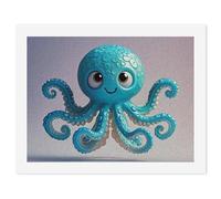 HETVBNS DIY Digital Painting by Numbers Kit for Adults Beginners - Blue Octopus Tentacles Illustration Paint by Numbers Kits, DIY Acrylic Painting on Canvas for Home Decor 30x40cm