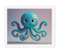 HETVBNS DIY Digital Painting by Numbers Kit for Adults Beginners - Blue Octopus Tentacles Illustration Paint by Numbers Kits, DIY Acrylic Painting on Canvas for Home Decor 40x50cm