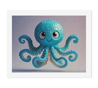 HETVBNS DIY Digital Painting by Numbers Kit for Adults Beginners - Blue Octopus Tentacles Illustration Paint by Numbers Kits, DIY Acrylic Painting on Canvas for Home Decor 50x65cm