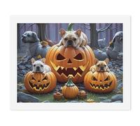 HETVBNS DIY Digital Painting by Numbers Kit for Adults Beginners - Bulldog Pumpkin Paint by Numbers Kits, DIY Acrylic Painting on Canvas for Home Decor 30x40cm