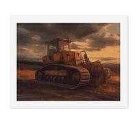 HETVBNS DIY Digital Painting by Numbers Kit for Adults Beginners - Bulldozer Evening Paint by Numbers Kits, DIY Acrylic Painting on Canvas for Home Decor 30x40cm