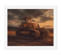 HETVBNS DIY Digital Painting by Numbers Kit for Adults Beginners - Bulldozer Evening Paint by Numbers Kits, DIY Acrylic Painting on Canvas for Home Decor 60x75cm