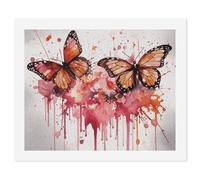 HETVBNS DIY Digital Painting by Numbers Kit for Adults Beginners - Butterfly Drip Spray Watercolor Paint by Numbers Kits, DIY Acrylic Painting on Canvas for Home Decor 60x75cm
