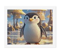 HETVBNS DIY Digital Painting by Numbers Kit for Adults Beginners - Cartoon Cute Penguin Paint by Numbers Kits, DIY Acrylic Painting on Canvas for Home Decor 50x65cm