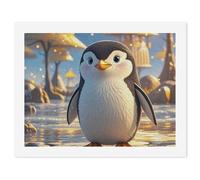 HETVBNS DIY Digital Painting by Numbers Kit for Adults Beginners - Cartoon Cute Penguin Paint by Numbers Kits, DIY Acrylic Painting on Canvas for Home Decor 30x40cm