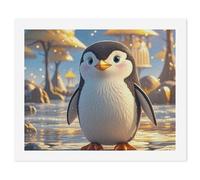 HETVBNS DIY Digital Painting by Numbers Kit for Adults Beginners - Cartoon Cute Penguin Paint by Numbers Kits, DIY Acrylic Painting on Canvas for Home Decor 40x50cm