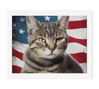 HETVBNS DIY Digital Painting by Numbers Kit for Adults Beginners - Cat Usa Flag Paint by Numbers Kits, DIY Acrylic Painting on Canvas for Home Decor 50x65cm