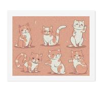 HETVBNS DIY Digital Painting by Numbers Kit for Adults Beginners - Cat's Movements Are Different Paint by Numbers Kits, DIY Acrylic Painting on Canvas for Home Decor 50x65cm