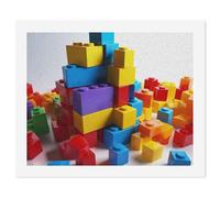 HETVBNS DIY Digital Painting by Numbers Kit for Adults Beginners - Colorful Building Blocks Paint by Numbers Kits, DIY Acrylic Painting on Canvas for Home Decor 60x75cm