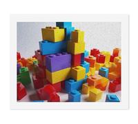 HETVBNS DIY Digital Painting by Numbers Kit for Adults Beginners - Colorful Building Blocks Paint by Numbers Kits, DIY Acrylic Painting on Canvas for Home Decor 50x65cm