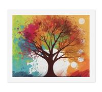 HETVBNS DIY Digital Painting by Numbers Kit for Adults Beginners - Colorful Tree Paint by Numbers Kits, DIY Acrylic Painting on Canvas for Home Decor 40x50cm