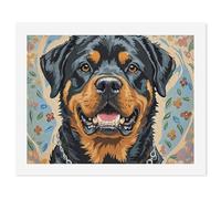 HETVBNS DIY Digital Painting by Numbers Kit for Adults Beginners - Cool Rottweiler Dog Art Paint by Numbers Kits, DIY Acrylic Painting on Canvas for Home Decor 50x65cm