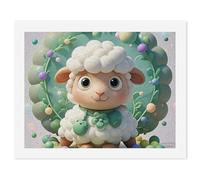 HETVBNS DIY Digital Painting by Numbers Kit for Adults Beginners - Cute Cartoon Sheep Paint by Numbers Kits, DIY Acrylic Painting on Canvas for Home Decor 50x65cm