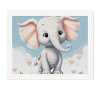 HETVBNS DIY Digital Painting by Numbers Kit for Adults Beginners - Cute Elephant Paint by Numbers Kits, DIY Acrylic Painting on Canvas for Home Decor 50x65cm