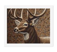 HETVBNS DIY Digital Painting by Numbers Kit for Adults Beginners - Deer on Brown Background Paint by Numbers Kits, DIY Acrylic Painting on Canvas for Home Decor 60x75cm