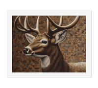 HETVBNS DIY Digital Painting by Numbers Kit for Adults Beginners - Deer on Brown Background Paint by Numbers Kits, DIY Acrylic Painting on Canvas for Home Decor 50x65cm