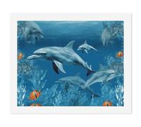 HETVBNS DIY Digital Painting by Numbers Kit for Adults Beginners - Dolphins Blue Paint by Numbers Kits, DIY Acrylic Painting on Canvas for Home Decor 60x75cm