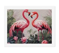 HETVBNS DIY Digital Painting by Numbers Kit for Adults Beginners - Flamingo Birds on Background Paint by Numbers Kits, DIY Acrylic Painting on Canvas for Home Decor 50x65cm