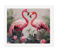 HETVBNS DIY Digital Painting by Numbers Kit for Adults Beginners - Flamingo Birds on Background Paint by Numbers Kits, DIY Acrylic Painting on Canvas for Home Decor 40x50cm