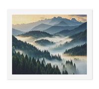 HETVBNS DIY Digital Painting by Numbers Kit for Adults Beginners - Foggy Mountains Forest Paint by Numbers Kits, DIY Acrylic Painting on Canvas for Home Decor 40x50cm