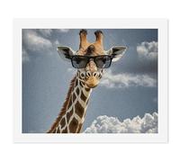 HETVBNS DIY Digital Painting by Numbers Kit for Adults Beginners - Giraffe Wearing Sunglasses Paint by Numbers Kits, DIY Acrylic Painting on Canvas for Home Decor 50x65cm
