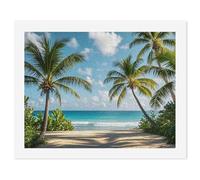 HETVBNS DIY Digital Painting by Numbers Kit for Adults Beginners - Green Palm Trees Ocean Paint by Numbers Kits, DIY Acrylic Painting on Canvas for Home Decor 50x65cm