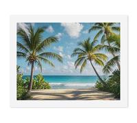 HETVBNS DIY Digital Painting by Numbers Kit for Adults Beginners - Green Palm Trees Ocean Paint by Numbers Kits, DIY Acrylic Painting on Canvas for Home Decor 30x40cm