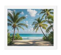 HETVBNS DIY Digital Painting by Numbers Kit for Adults Beginners - Green Palm Trees Ocean Paint by Numbers Kits, DIY Acrylic Painting on Canvas for Home Decor 40x50cm