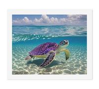 HETVBNS DIY Digital Painting by Numbers Kit for Adults Beginners - Hawaii with Purple Sea Turtle Paint by Numbers Kits, DIY Acrylic Painting on Canvas for Home Decor 60x75cm
