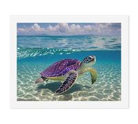 HETVBNS DIY Digital Painting by Numbers Kit for Adults Beginners - Hawaii with Purple Sea Turtle Paint by Numbers Kits, DIY Acrylic Painting on Canvas for Home Decor 30x40cm