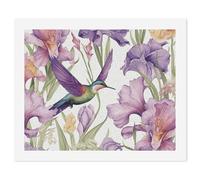 HETVBNS DIY Digital Painting by Numbers Kit for Adults Beginners - Hummingbirds Irises Flowers Paint by Numbers Kits, DIY Acrylic Painting on Canvas for Home Decor 40x50cm