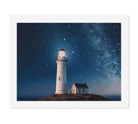 HETVBNS DIY Digital Painting by Numbers Kit for Adults Beginners - Lighthouse Under Starry Night Sky Paint by Numbers Kits, DIY Acrylic Painting on Canvas for Home Decor 30x40cm