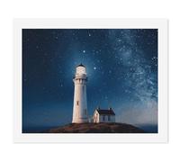 HETVBNS DIY Digital Painting by Numbers Kit for Adults Beginners - Lighthouse Under Starry Night Sky Paint by Numbers Kits, DIY Acrylic Painting on Canvas for Home Decor 50x65cm