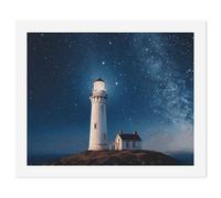 HETVBNS DIY Digital Painting by Numbers Kit for Adults Beginners - Lighthouse Under Starry Night Sky Paint by Numbers Kits, DIY Acrylic Painting on Canvas for Home Decor 40x50cm