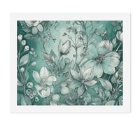 HETVBNS DIY Digital Painting by Numbers Kit for Adults Beginners - Mint Green Floral Paint by Numbers Kits, DIY Acrylic Painting on Canvas for Home Decor 40x50cm