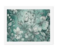 HETVBNS DIY Digital Painting by Numbers Kit for Adults Beginners - Mint Green Floral Paint by Numbers Kits, DIY Acrylic Painting on Canvas for Home Decor 30x40cm